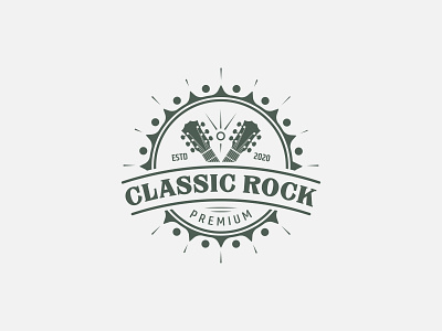 Classic Rock classic company design guitar guitar logo logo rock vector vintage vintage logo