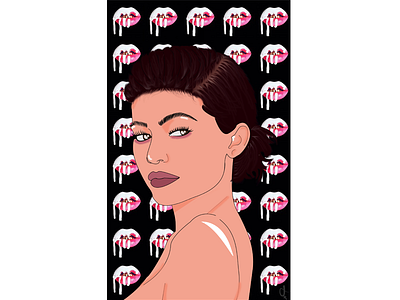 kylie jenner animation design flat illustration vector