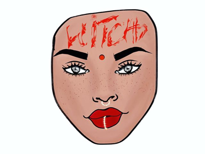 The witch face animation art branding character design concept art design fashion illustration flat illustration vector