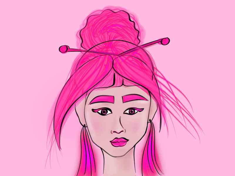 Cotton candy glow concept art flat fashion illustration character design art vector illustration design animation