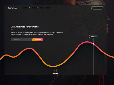 Character - Landing Page - Hero Header analytics charater studio data analytics free psd freebie header hero hero area landing page psd