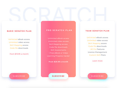 Scratch Pricing clean interface invoice minimal pricing ui user experience ux we design