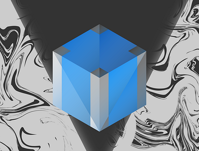 Series blue cube design grey simple vector