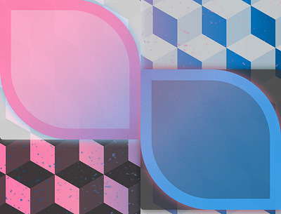 Comparison blue cubes design graphic pink simple simplistic vector