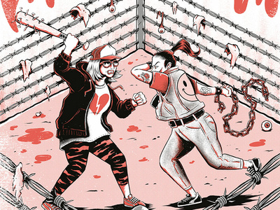 Duelo a Garrotazos beat chain design editorial fight gang illustration magazine press print royal rumble rumble weird yorokobu