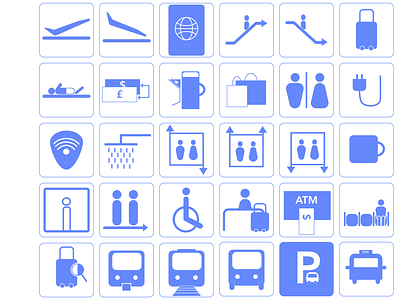 Daily UI 55: Airport Icons dailyuichallenge design icon icon set iconography