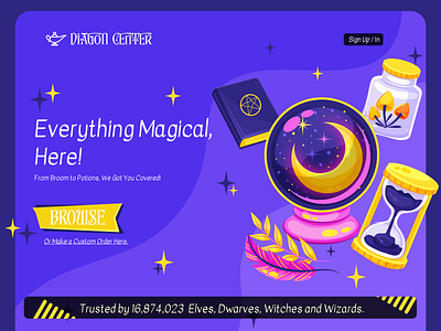 Magic Shop Landing Page DailyUI challenge 3 003 dailyui design landing page magic ui ux