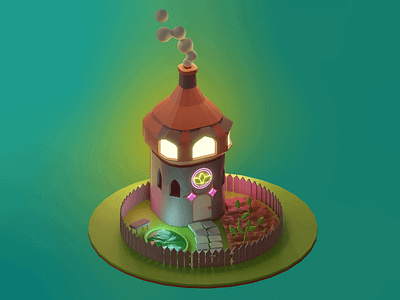 Cute low poly house
