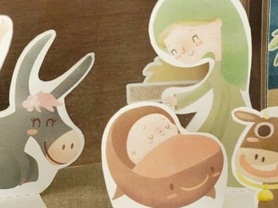Nativity scene [paper set] children illustration christmas illustration papercraft