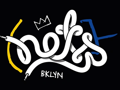 BKLYN Nets adobe calligraphy clean design graphic graphic design handlettering illustration illustrator lettering poster sport type typo typography typography art