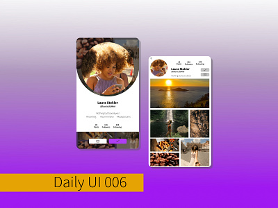 Daily 006 - User Profile daily 100 challenge dailyui dailyui006 ui