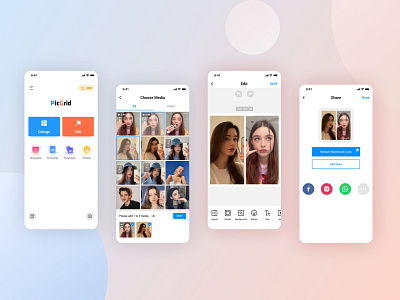 PicGrid- College Maker app design ui