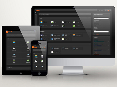 cP Starter Dark clean cpanel dark dashboard minimalistic ui web application
