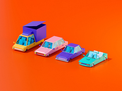 Cars 3d 3d art car cartoon illustration low poly lowpoly