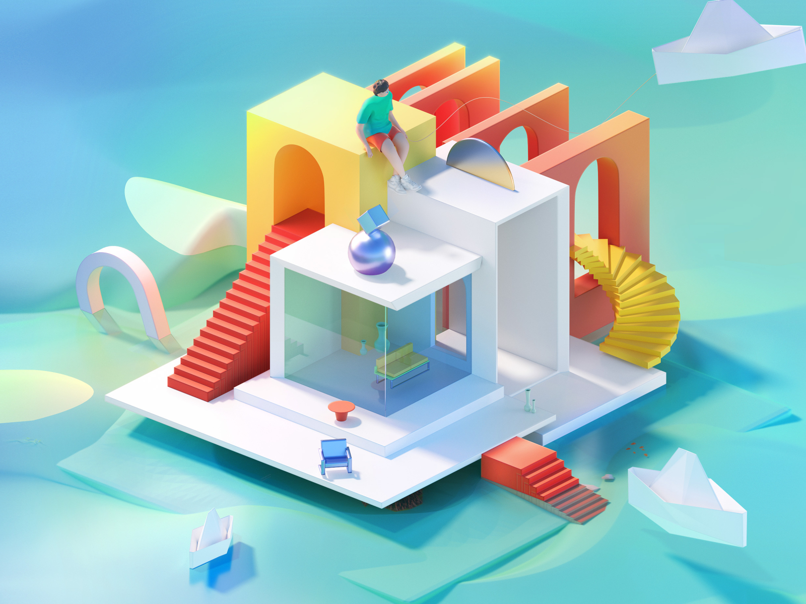 Abstract house by Krzysztof Zgoda on Dribbble