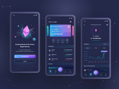 Crypto Wallet | Dark Mode Design Exploration app crypto wallet cryptocurrency dark mode dark theme design mobile app mobile app design ui uidesign ux uxdesign