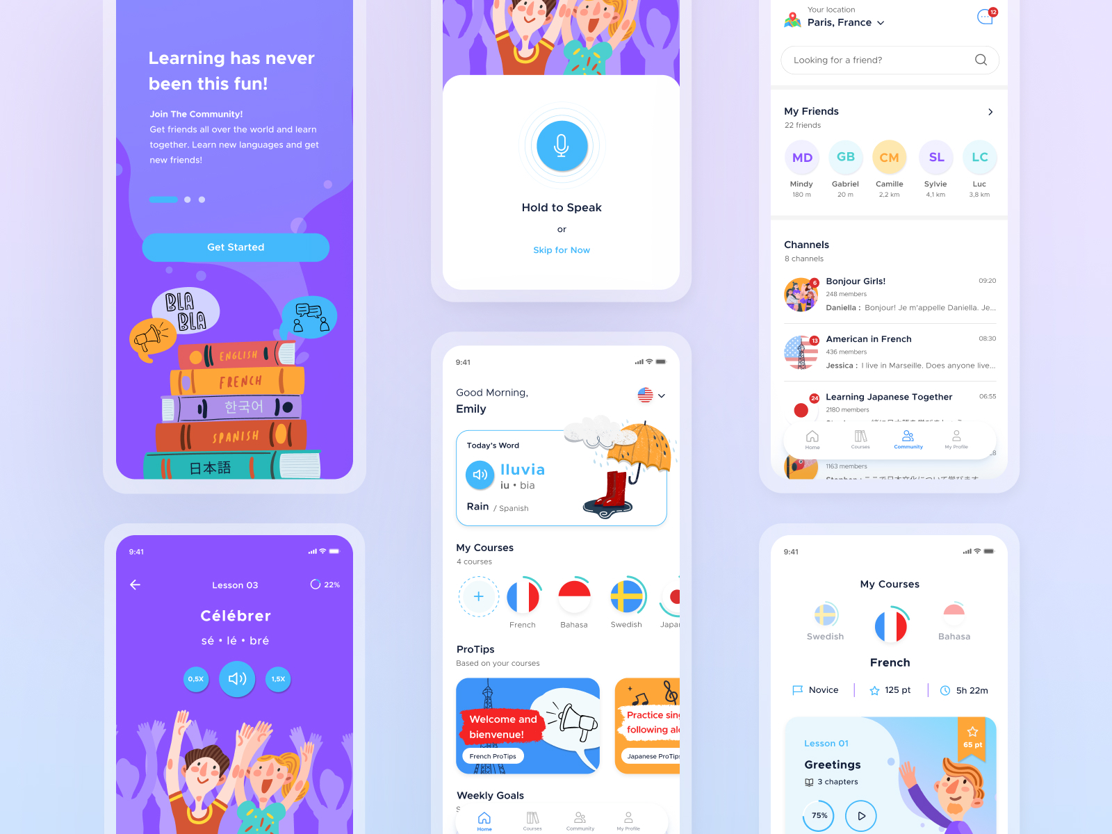 Language Learning Apps | Design Exploration by Nur Asmara on Dribbble