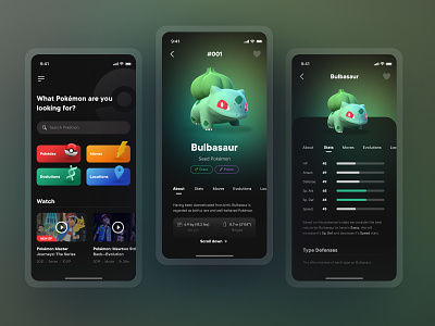 Pokédex Apps | Design Exploration app design mobile app pokedex pokemon ui uidesign ux uxdesign