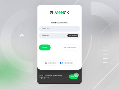 App login login plannnck signup