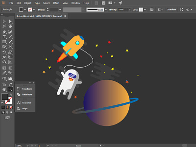 Astro Ghost illustration design designer fusioncreator icon illustration ux vector