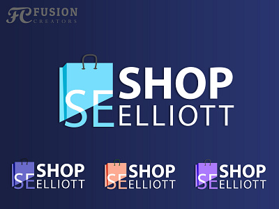 shop elliots Logo branding design fusioncreator logo logo design logo presentation typography vector