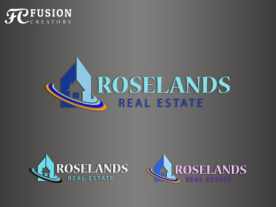 Rose Land real Estate art work branding design fusioncreator illustration logo logo design logo presentation typography vector