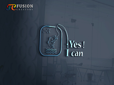 Yess I can Fish branding design fusioncreator icon illustration logo logo design logo presentation typography vector