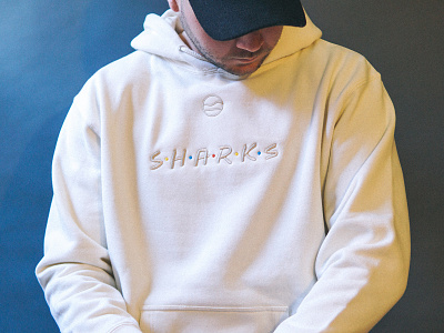 Sharks are Friends Hoodie apparel cape clasp clothing embroidery friends hoodie logo ocean parody sharks sweatshirt