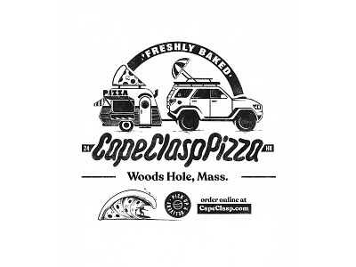 'Za Back Graphic box branding cape clasp cape cod design illustration logo ocean packaging pizza shirt shirt design type