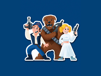 May The 4th from CC cape clasp chewbacca design han solo illustration princess leia star wars star wars day starwars sticker