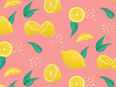 Lemon Swatch lemon pattern repeat
