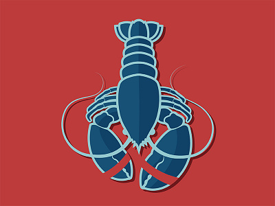 Lobstah animal blue graphic illustration lobster red