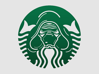 Grande Ren coffee kylo ren star wars starbucks sticker mule