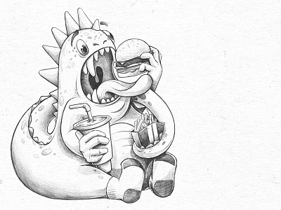 Munchies book cheeseburger drawing eating fast food monster pencil sketch sketchbook story