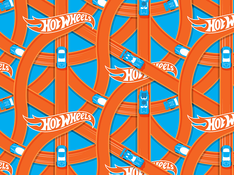 The Hotter The Wheels illustration licensing pattern cars games toys hot wheels