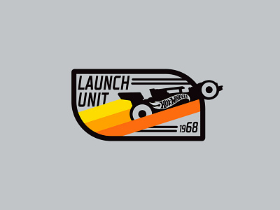 Launch Unit badge cars design hot wheels illustration licensing art pilot silhouette vector