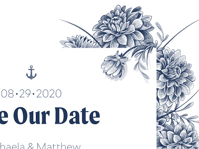 Save Our Date drawing flower illustration flowers illustration pattern pencil save the date wedding