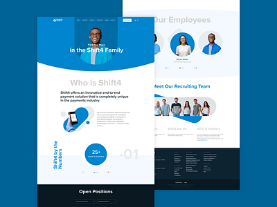 Shift4 Payments Career website clean design desktop landing landing page site ui uiux user interface uxui webpage website design