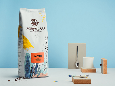 Sorpreso cofee package coffe coffee packaging colorful graphic design illustration logo package