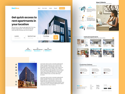 Landing Page for Apartment renting website design graphic design ui uiux ux