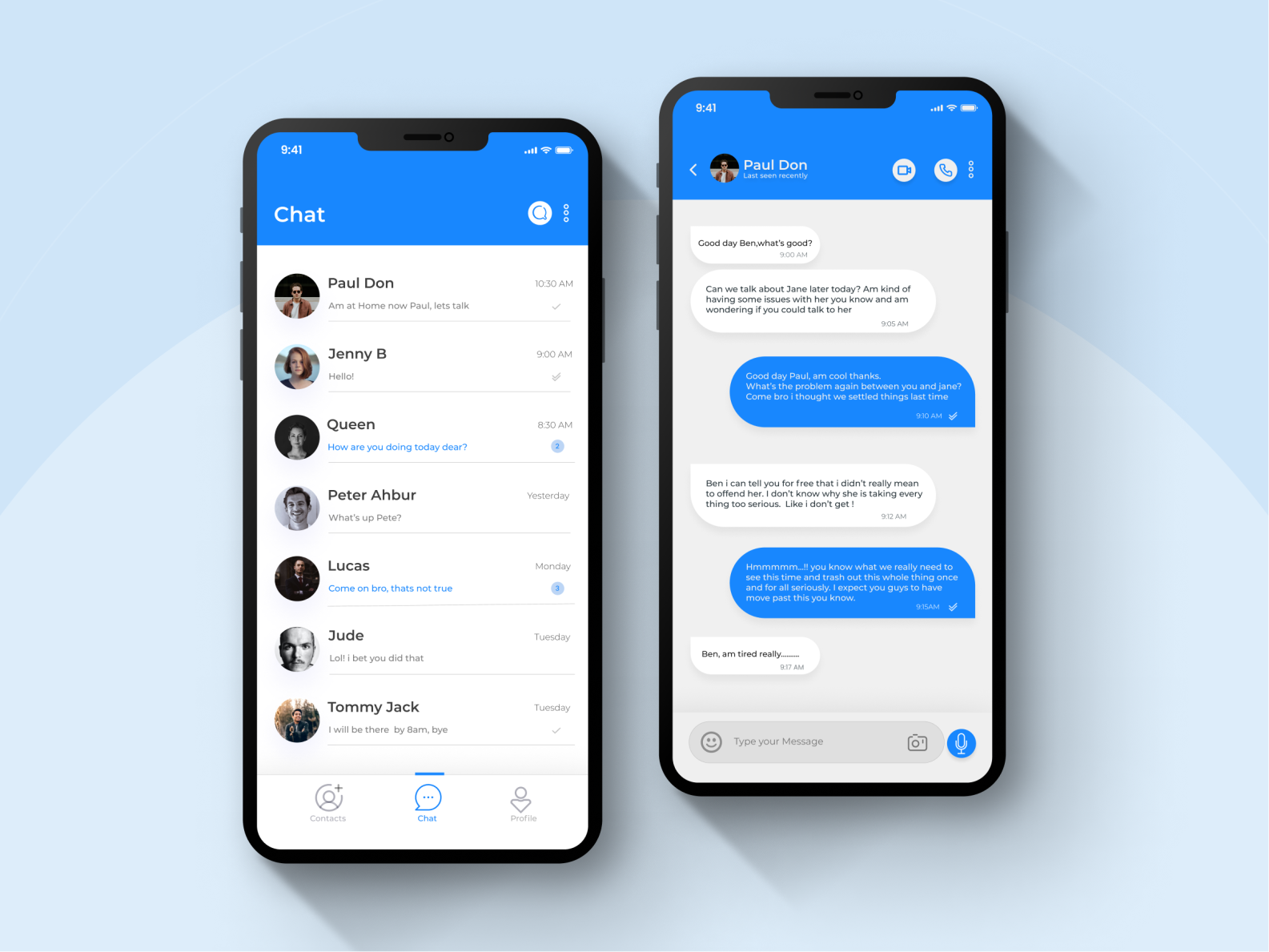 Chat Interface 1 by Benedict Eigbiremonlen on Dribbble