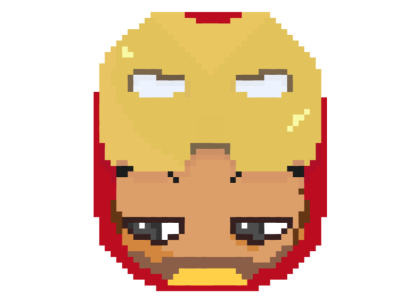 Pixel Iron character iron man pixel art