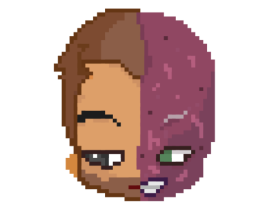 Two pixels face character pixel art