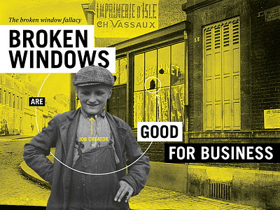 the broken window fallacy broken window business economics infographic