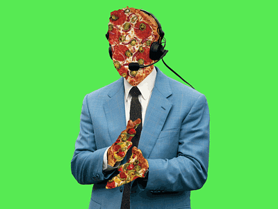 Pizzaman collage man pizza