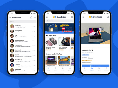 Ouedkniss Redesign ads blue e commerce ios iphone mobile product design ui ux