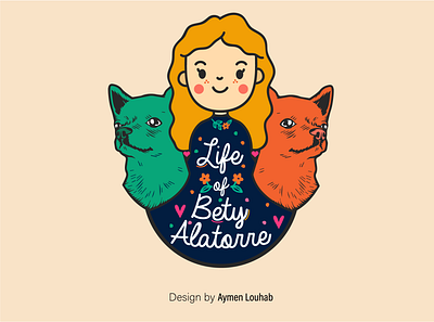 Life of Bety Alatorre color illustration logo mexico vector