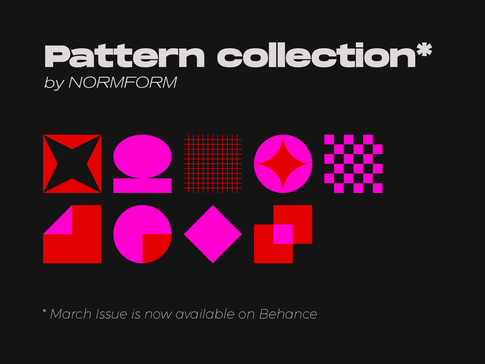 Pattern Collection / March Issue abstract art artwork behance collection daily design digital generative geometric illustration issue minimal modern pattern portfolio poster print series vector