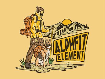 Design I did fo Alphfit Element apparel art branding clothing design illustration lettering logo typography vintage