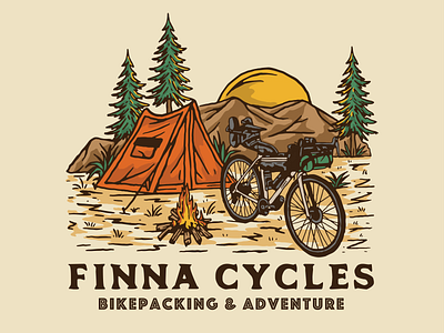 Finna Cycles branding design illustration illustrator lettering outdoor typography ui vintage